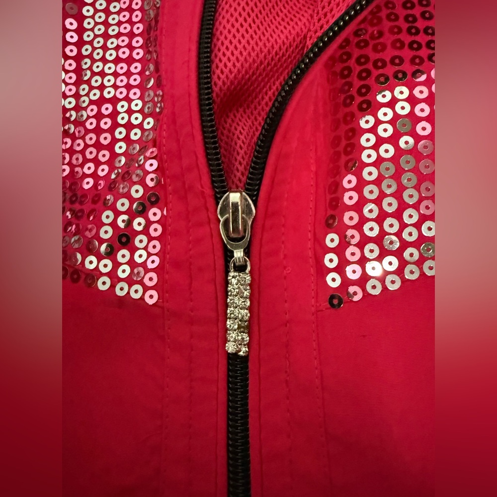 Activology Women’s XL Pink Sequined Zip Up Lightweight Jacket western feminine - Picture 3 of 5